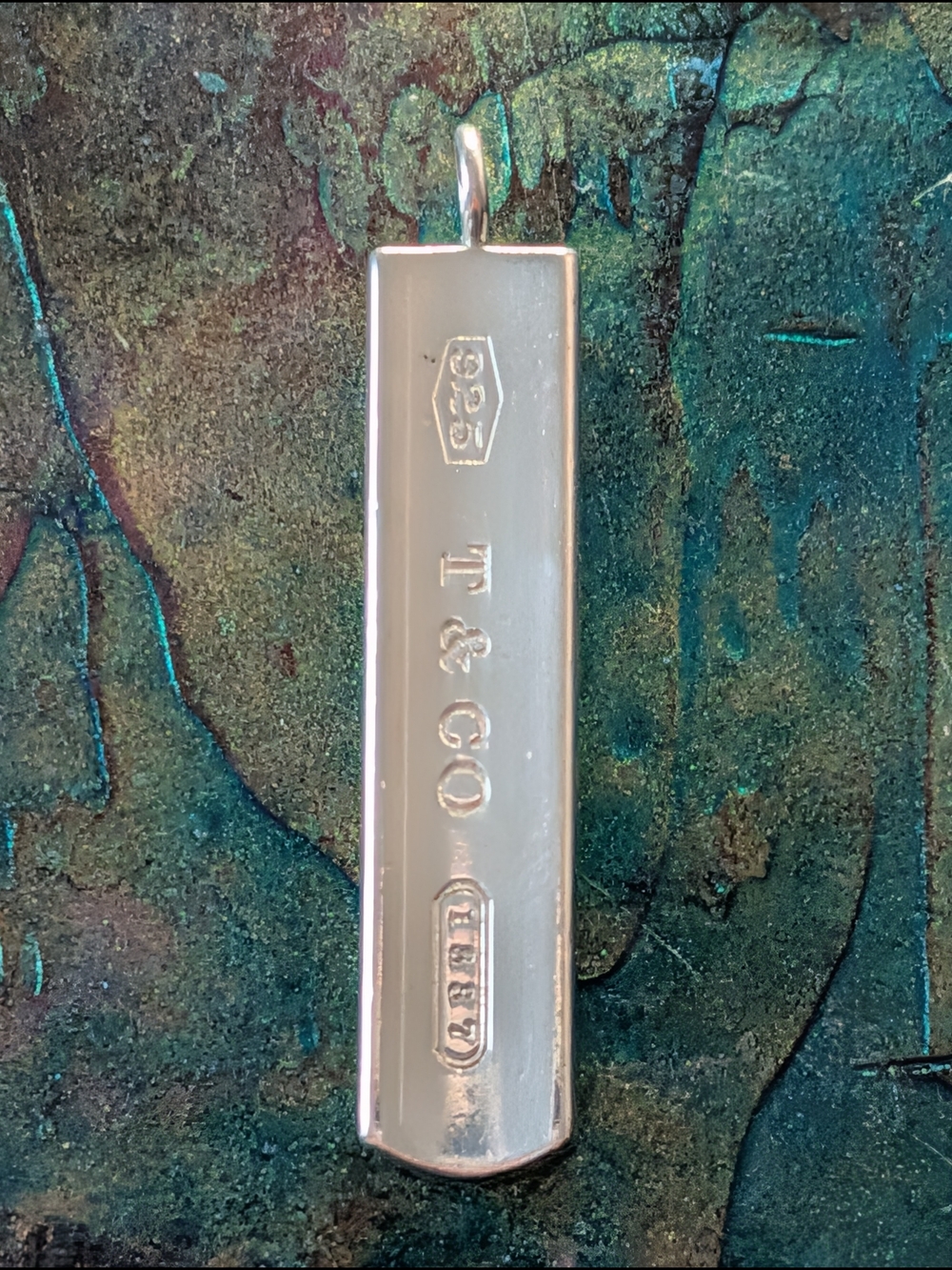 Retired 2001 Tiffany & Co. 925 T & CO 1837 Bar Pendant No Chain - Picture 9 of 10